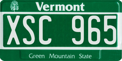 VT license plate XSC965