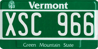 VT license plate XSC966