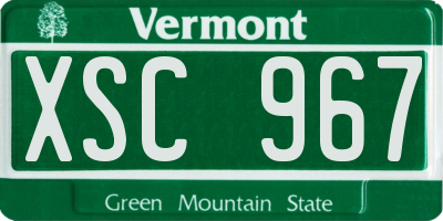 VT license plate XSC967