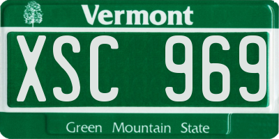 VT license plate XSC969