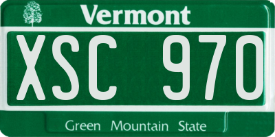 VT license plate XSC970