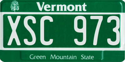 VT license plate XSC973