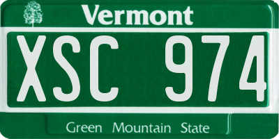 VT license plate XSC974