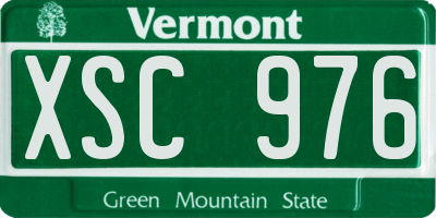 VT license plate XSC976