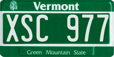 VT license plate XSC977
