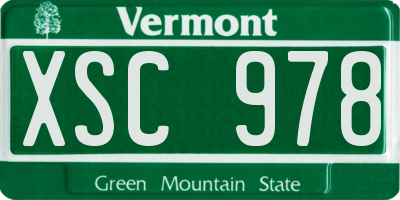 VT license plate XSC978