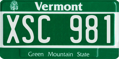 VT license plate XSC981