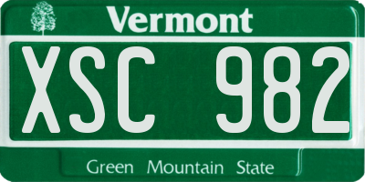 VT license plate XSC982