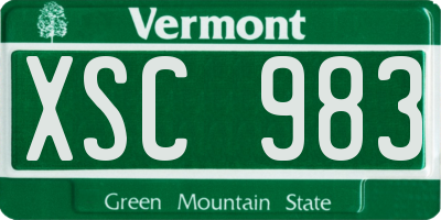 VT license plate XSC983