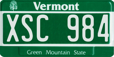 VT license plate XSC984