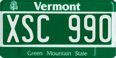 VT license plate XSC990