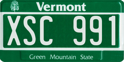VT license plate XSC991