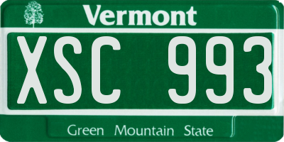 VT license plate XSC993