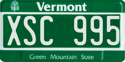 VT license plate XSC995