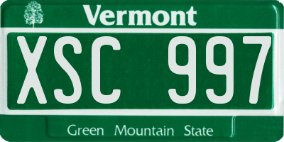 VT license plate XSC997