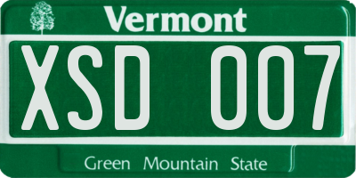 VT license plate XSD007