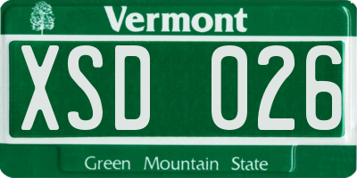 VT license plate XSD026