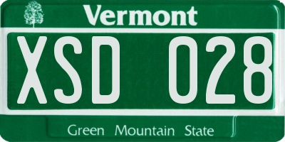 VT license plate XSD028