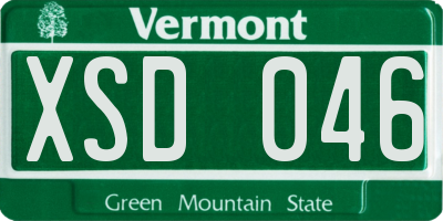 VT license plate XSD046