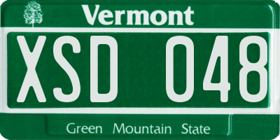 VT license plate XSD048
