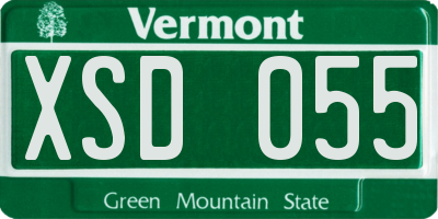 VT license plate XSD055