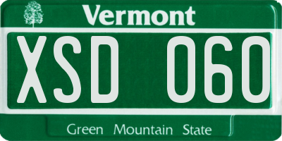 VT license plate XSD060