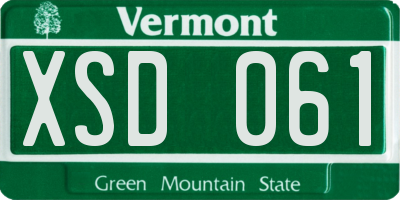 VT license plate XSD061