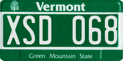 VT license plate XSD068
