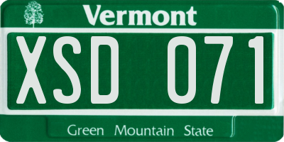 VT license plate XSD071