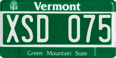 VT license plate XSD075