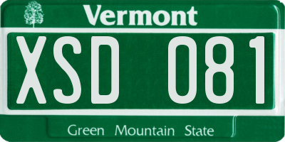 VT license plate XSD081