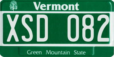 VT license plate XSD082