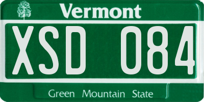 VT license plate XSD084