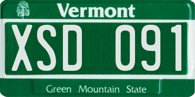 VT license plate XSD091
