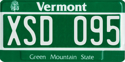 VT license plate XSD095