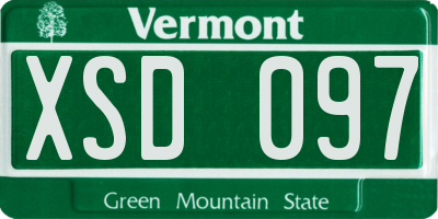 VT license plate XSD097