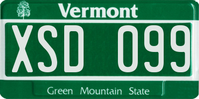 VT license plate XSD099