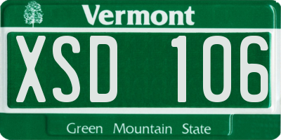 VT license plate XSD106