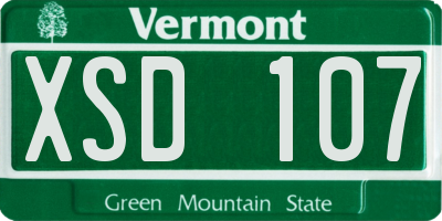 VT license plate XSD107