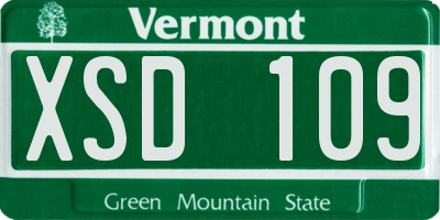 VT license plate XSD109