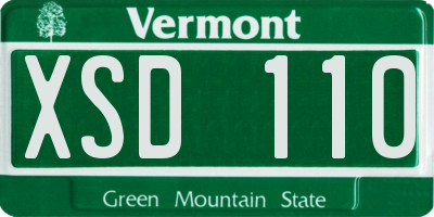 VT license plate XSD110