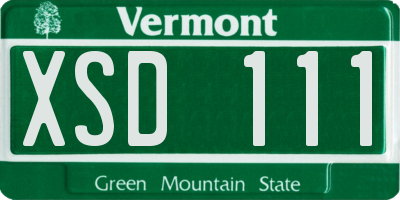 VT license plate XSD111