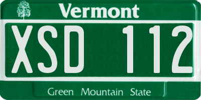 VT license plate XSD112