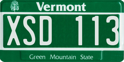 VT license plate XSD113