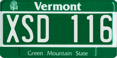 VT license plate XSD116