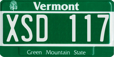 VT license plate XSD117