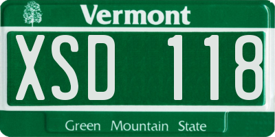 VT license plate XSD118