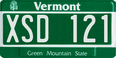 VT license plate XSD121