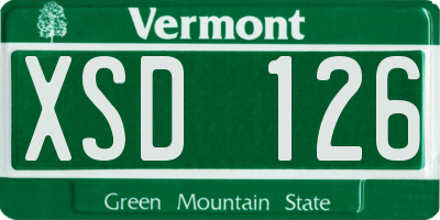 VT license plate XSD126