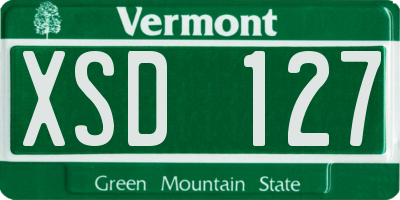 VT license plate XSD127
